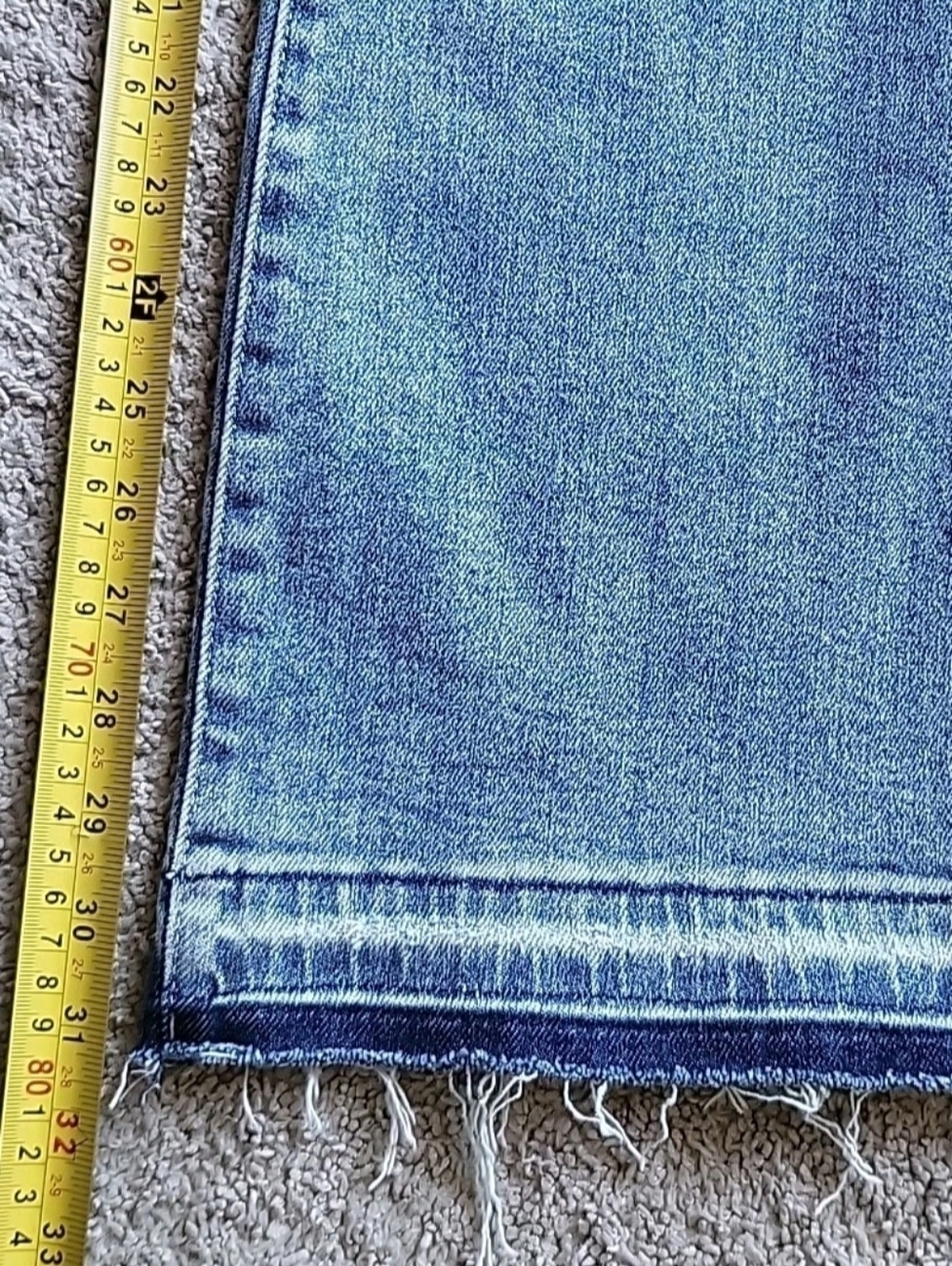 Judy Blue Jeans Womens 7/28 Blue Denim Bootcut Distressed Stretch Raw Hem Fray - Picture 9 of 13